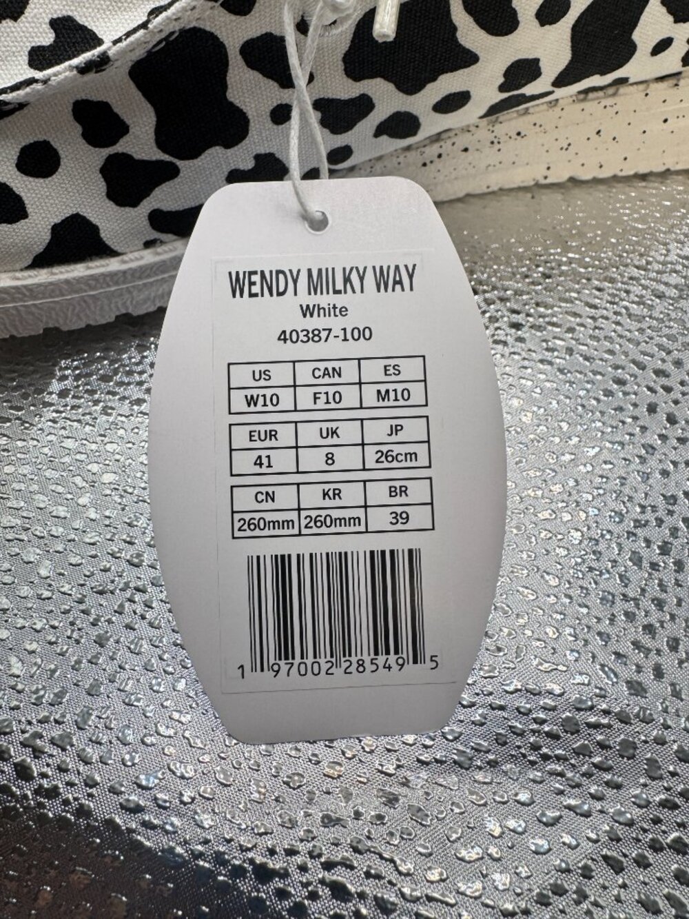 NWT Hey Dude Wendy 10 Milky Way Cow Print Black and White Slip On Shoes Loafers - Picture 16 of 16